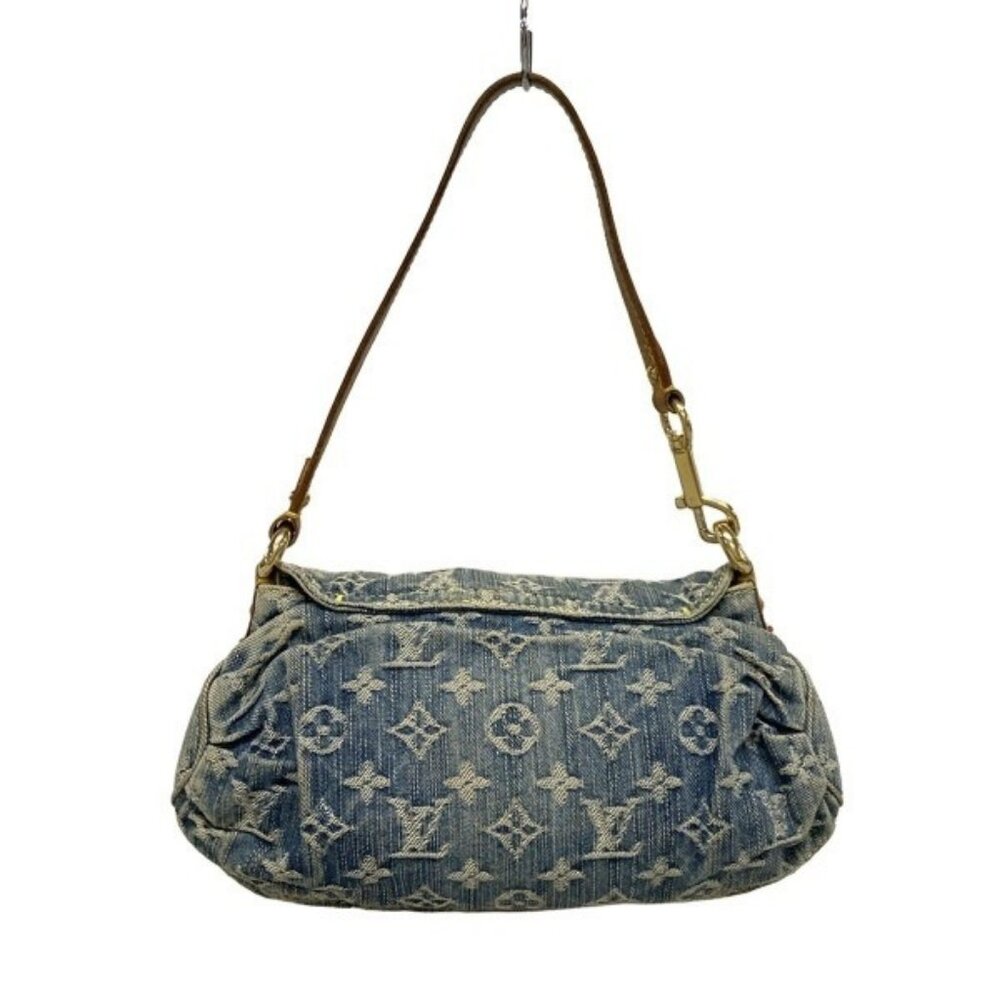 Louis Vuitton Denim Mini Pleaty Vintage Pouch Pochette Bag Monogram LV Purse - Picture 5 of 15